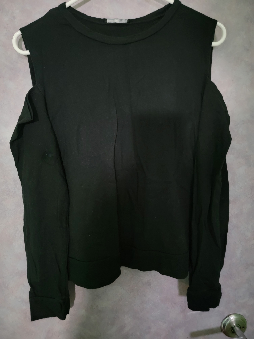 Zara Cold-Shoulder Black Women's Sweater